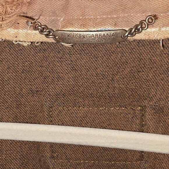 Dolce & Gabbana Jacket For Men Brown Tan Jean Cotton Made In Italy - Picture 10 of 11